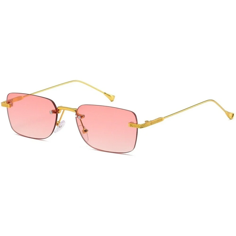 Pink Sunglasses Fashion Rectangle Gold Frame Trendy Sun Glasses Retro Gafas New‎